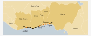From Abidjan In The Ivory Coast To Lagos In Nigeria, - Country Between Togo And Ivory Coast #3775095