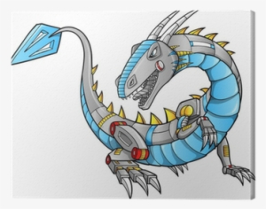 Robot Cyborg Dragon Vector Illustration Art Canvas - Illustration #3775883