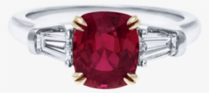 Classic Winston™, Cushion-cut Ruby Ring - Harry Winston Ruby Engagement Ring #3780324