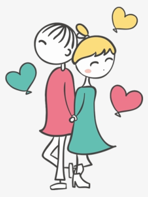 Vinilo Infantil Pareja De Enamorados Con Corazónes - Estou Orando Por Vc #3780502