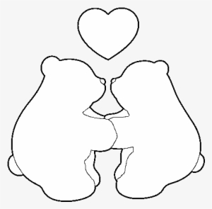 Dibujo De Osos Polares Enamorados Para Colorear - Oso Y Panda Enamorados #3780537