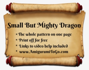 Small But Mighty Dragon Printable Pattern On One Page - Knights Scroll #3781908