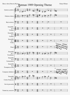 Batman 1989 Opening Theme Sheet Music Composed By Danny - Document #3782127