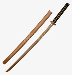 Homemade Wooden Sword Red Oak Wooden Katana Katana - Red Oak Wooden Katana #3784375