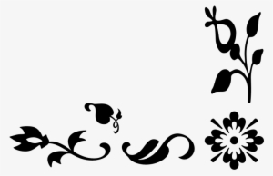 Flower Decor - Decoration Black And White Png #3784824