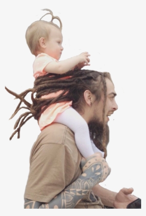 Man Holding Baby On Shoulders With Hair #3786021