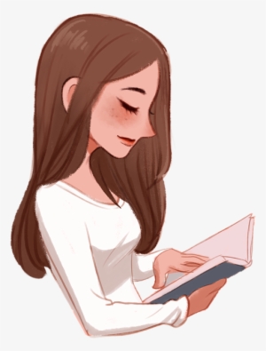 Girl Reading Book Png #3786022