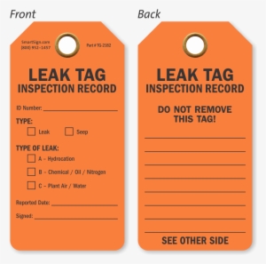 Inspection Record Leak Tag - Tan #3786039
