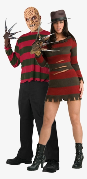 Adult Freddy & Sexy Miss Krueger Combination - Freddy Krueger Woman Costume #3787179