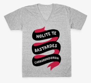 Nolite Te Bastardes Carborundorum Banner V-neck Tee - T-shirt #3787698