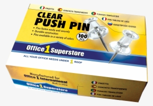 O1s Clear Push Pin 100pcs/box - Office 1 Superstore #3788426