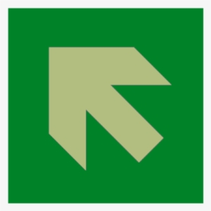 Arrow Up Left Photoluminescent Sign - Green Health And Safety Signs Arrow #3790252