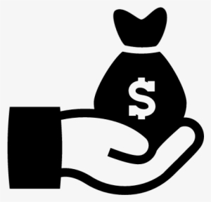 Dollars Money Bag On A Hand Vector - Hand Holding Money Icon #3790738