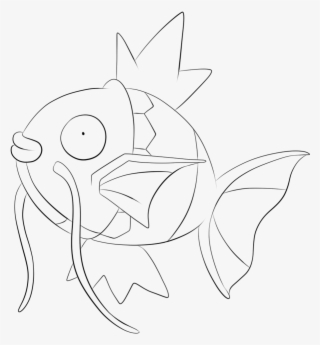 Clip Library Download Magikarp Lineart By - Magikarp Black And White #3792554