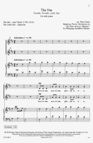Mozart Twinkle Twinkle Little Star Sheet Music - Noten Irish Blessing Violine #3794478
