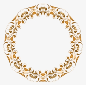 Graphics Of Decorative Border With Flowers And Leaves - Bingkai Bulat Bunga #3795194