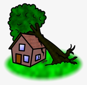 Symbol Verbs F - Tree Falling On House Cartoon #3797048