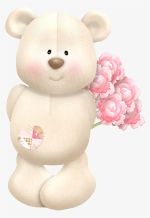 Download Urso Com Flor Png Clipart Clip Art - Clip Bear Fuzzy Moon Png #3799355