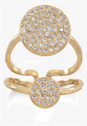 14 Karat Gold Plated Double Cz Circle Fashion Ring #380823