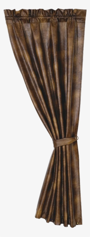 Rustic Faux Leather Curtain Panel - - Transparent Rustic Curtain Png #381568
