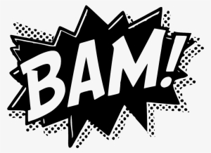 Image Black And White Stock Png For Free Download On - Superhero Bam Black And White #382019