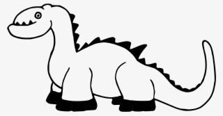 Dinosaur - Cute Dinosaur Clip Art Black And White #382169