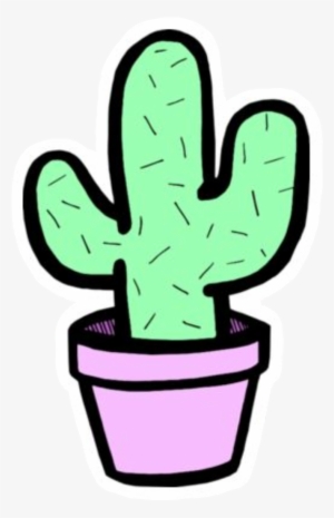 Tumblr Cactus Png Png Library Stock - Stickers Cactus #382309