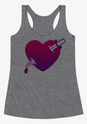 Heart And Dagger Racerback Tank Top - Don T Touch Me Cactus #382461