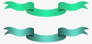 Green And Blue Banners Png Clipart Gallery - Transparent Background Ribbons Clipart #384192