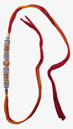Traditional Diamond Thread Rakhi - Amber #384709