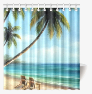 Beach Shower Curtain 66"x72" - Window Blind #384917