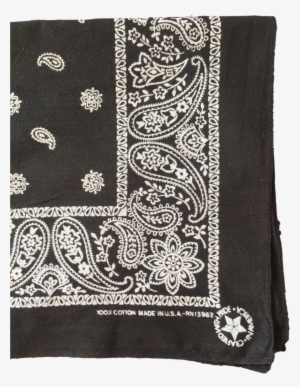Washed Black Vintage Bandana Made In The Usa #384967