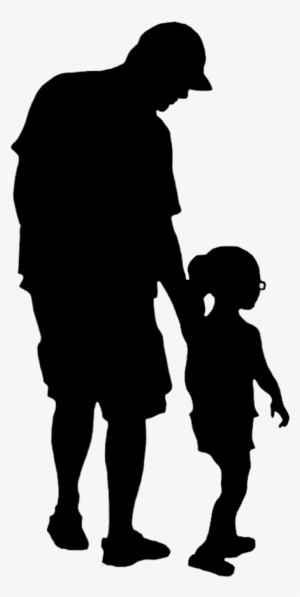 Silhouette Of Father And Child - People Silhouettes Standing Png #385509