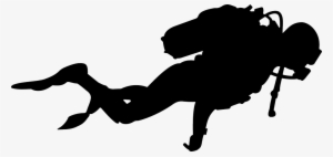 Scuba Diver Png Transparent Image - Deep Sea Diver Silhouette #386539
