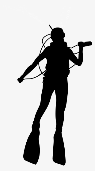 Silhouette Transparent Scuba Diver #386764