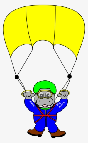 Sky Diver Hippo Clipart Png #387780