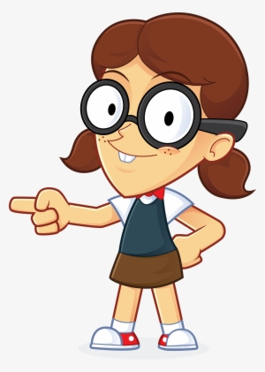 Image For Free Girl Geek Pointing People High Resolution - Nerd Clipart #388346