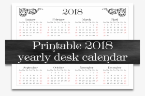 Printable 2018 Year At A Glance Calendar - Paper #389356