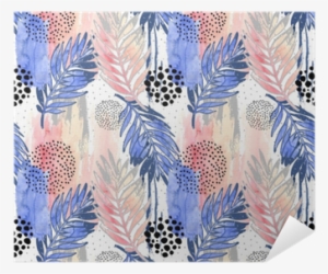 Abstract Tropical Leaves Filled With Watercolor Rough - Watercolor Painting #389442