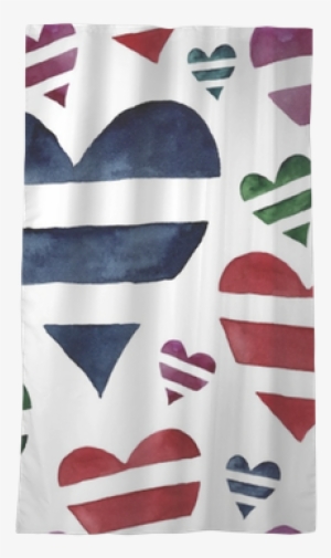 Watercolor Seamless Pattern With Striped Hearts - Design #389519