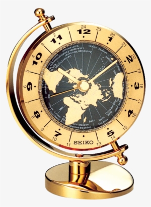 Executive World Time Clock - Wall Clock Seiko Qhg106g #3801444