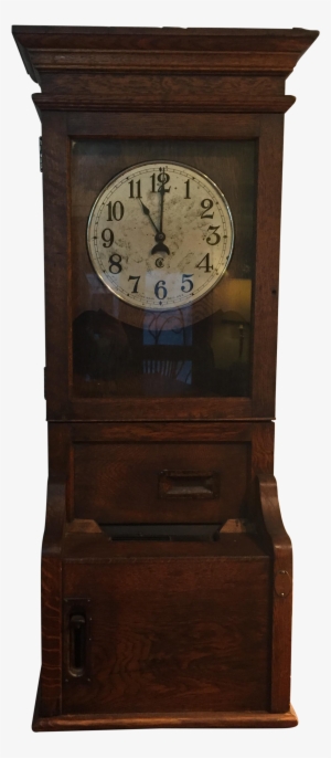 Antique Time Clock Punch Recorder Made Of Quartersawn - Clock #3802493