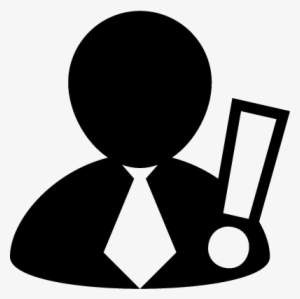 Businessman Wearing Tie With Exclamation Mark Vector - Icono Corbata Blanca Png #3802908