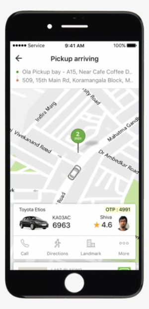 Like Uber, Ola Users Can Track Their Driver Using An - Ola Cabs #3803897