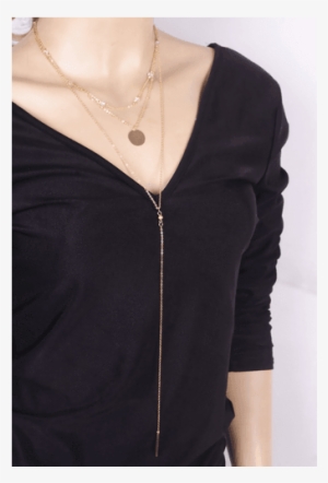 Multi Layered European Choker Necklace, Necklace - Long Tier Layer Dangle Drop Bar Plated Circle Gem #3805021