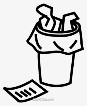 Waste Paper Basket Royalty Free Vector Clip Art Illustration - Waste Paper Basket Clipart #3805657