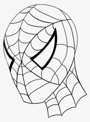 How To Draw Spiderman's Face - Line Drawing Spiderman #3806162