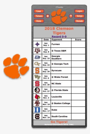 Pin By The Middleton On Clemson Football - Clemson Football Schedule 2017 Results #3807560