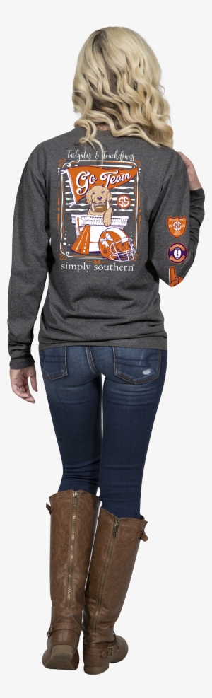 Clemson Tailgates And Touchdowns Long Sleeve T-shirt - Simply Southern Hohoho #3807598