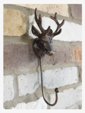 Shabby Cast Iron Antique Style Rustic Stag Deer Coat #3810115